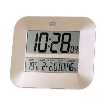Trevi - om 3520 d Orologio Digitale con Grande Display lcd da Muro Termometro Calendario Multilingue Installazione a Parete o Tavolo Oro