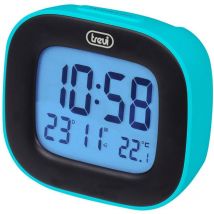 Sld 3875, Orologio da Tavolo Turchese con Display lcd Retroilluminato, Visualizzazione Ora, Calendario e Temperatura, Sveglia con Funzione Snooze,