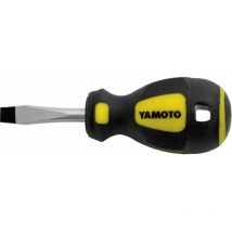 Yamoto - Tri-line Stubby Flat Head Screwdriver, 6.0mm Flared Tip, 37mm - you get 5