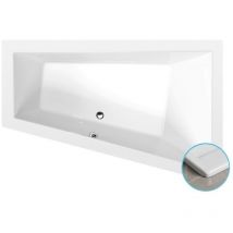 Polysan - triangl r slim Bain asymétrique 180x120x50cm, blanc