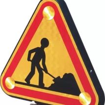 Triangle Chantier Double Face 50 Cm Led Classe 2 Relevable Cea 79302