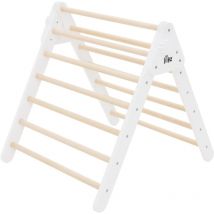 Triangle d'Escalade pour Enfants, Bois Massif Blanc, Structure d'Escalade Intérieure, Triangle Pikler, Jouet Montessori, Bébé à partir 1 An, Échelle