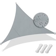 Triangle Shade Sail Waterproof uv Protection 95% Polyester Resistant and Breathable for Garden Terrace with Rope 3x3x3m(Grey)