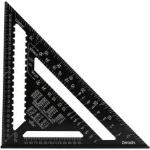 BDD - Triangle Square Angle Ruler Protractor High Precision Aluminum Alloy Measuring Tool 12 Inch, Black