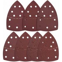 Triangles Sanding Discs, 80PCS Sandpaper, 11 Holes Sandpaper of 40/60/80/120/180/240/400, GraiSize of 125mm for Sanding Rust Removal and Polishing