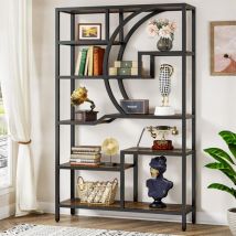 Tribesigns - 175cm hohes Bücherregal, industrielles 6-stöckiges Bücherregal, mit 9 offenen Lagerregalen, Bücherregal Display Tack Regaleinheit für