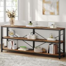 Tribesigns - 70.9-Inch Console Table, 3-Tier Industrial Sofa Table with Metal Frame, Modern Behind Couch Table with Storage Shelves for Living Room