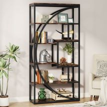 Tribesigns - Bibliothèque Industrielle à 5 Niveaux, Bibliothèque de 180 cm de Hauteur avec 8 Étagères de Rangement Ouvertes, étagère à Livres pour