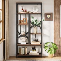 Tribesigns - Bücherregal, Industrielles 5-stöckiges Etagere Bücherregal, 180cm hohe Bücherregale Display Regal Storage Organizer, Offenes Lagerregal