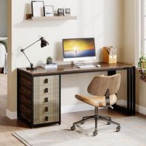 Tribesigns - Bureau d'ordinateur avec 5 tiroirs, armoire réversible, en bois moderne, avec rangement, pour la maison, le bureau, la chambre à