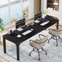 Tribesigns - Bureau d'ordinateur extra long pour 2 personnes, poste de travail d'écriture industrielle extra large avec pieds réglables pour table de