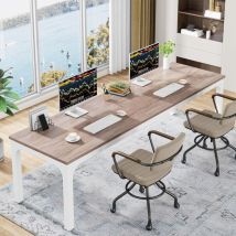 Tribesigns - Bureau Informatique, Bureau pour Ordinateur Portable, Table d'étude, Table d'ordinateur Portable, Double Bureau Long pour Chambre de