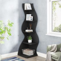 Tribesigns - Eckregal, 178 cm hoch, Lagerregal, Bücherregal, Pflanzenständer, Organizer-Einheit, 5 Stufen, Modern, für Zuhause, Büro, Wohnzimmer,