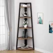 Tribesigns - Eckregal 5 Etagen, 176cm hoher Bücherregal, Eckregal Stehend Mehrzweck -Eckständer Display Rack, Pflanzenständer, Eckschrank für
