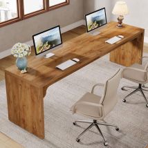 Tribesigns - Escritorio para computadora de 180 cm de largo, escritorio extra largo de madera, estación de trabajo doble, escritorio para 2 personas