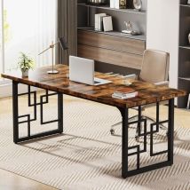 Tribesigns - Schreibtisch, 160 x 80 x 75 cm, computertisch pc Tisch, Büroschreibtisch aus Holz mit schwarzen Metallbeinen, Industriedesign für