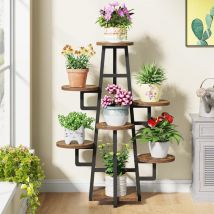 Support à 7 niveaux pour plantes d'intérieur, grande étagère pour plantes multiples, support d'angle en bois pour pots de fleurs pour salon, balcon,