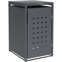 Trier: Mülltonnenbox 68x80x116cm, Für Tonnen 120 Und 240 Liter, Stahl Anthrazit. Tür Und Deckel Klappbar