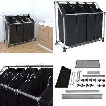 Vidaxl - Trieuse à linge avec 4 sacs gris - trieur de linge - trieurs de linge - Home & Living - Noir