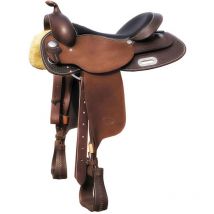17", Cognac: Selle western de Team Penning Full Contact avec arche de ralide