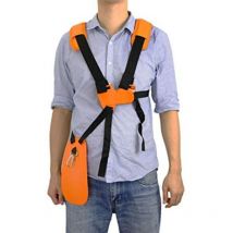Trimmer Double Shoulder Strap Size Adjustable Metal Buckle Nylon Strimmer Harness Orange