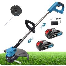 Trimmers de haies électriques, strimerie de coupe-herbe sans fil Stroit +1 ligne de remplacement de la ligne de remplacement + batterie 2x3000mAh +