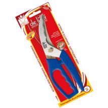 Trinciapollo tagliapollo acciaio inox prof 24cm manico plastica lama dentellata