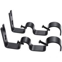 Tringle à rideau 2 pièces Tringle à rideau Support de rideau Tringle à rideaux Accessoires de rideau pour décoration de rideau (Noir)
