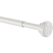 Rideau de douche, extensible de 125 à 220 cm, blanc