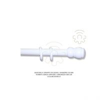 Tringle a rideau coulissante en bois blanc 35 mm longueur 300 cm sans supports