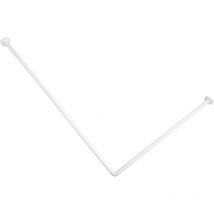 Idralite - Tringle à rideau de douche angulaire blanc en aluminium 80X170 support rideau de douche