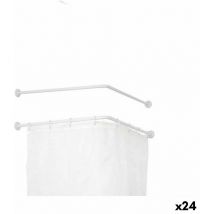 Tringle à rideau de douche blanc aluminium 80 cm (24 pièces)
