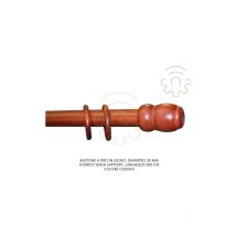 Tringle a rideau en bois de cerisier 35 mm longueur 300 cm sans supports