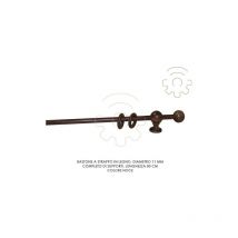 Tringle a rideau en bois de noyer 11 mm longueur 80 cm avec supports