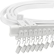 Tringle à rideaux, Rail de rideau de plafond flexible pour baie vitrée, environ 5 m, pliable courbe support mural en plastique robuste pour