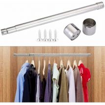 Linghhang - Tringle à vêtements rétractable 57-100cm, tringle de placard extensible, tringle de penderie, tube de penderie télescopique en acier