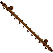 Tringle à rideau en bois complète 1,20 mètres x 12 mm. Noyer