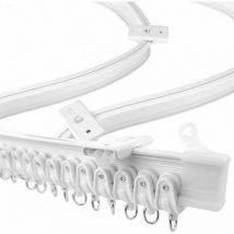 Tringle Rideau Flexible Extensible de 5 Mètres - Barre Rideau, Rail pour Rideaux Séparateurs de Pièces
