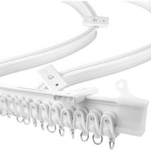 Tringle Rideau Flexible, Tringle Rideau Extensible de 5 Mètres, Barre Rideau, Rail pour Rideaux Séparateur de Pièces