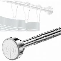 Tringle télescopique, tringle à rideau de douche 55-85 cm sans perçage, tringle à vêtements télescopique en acier inoxydable, rotative et réglable