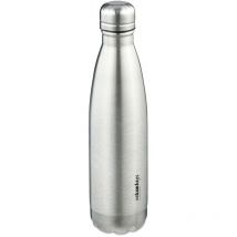 Trinkflasche Edelstahl, auslaufsicher, Kalt- & Heißgetränke, Vakuum Isolierflasche 500 ml, Outdoor, silber - Relaxdays