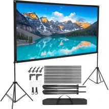 Trintion 120" Leinwand Beamer Mit Ständer,tragbare Hd 4k Faltbare Projektionsleinwand Faltenfrei Rückseite Front 16:9, 160° Betrachtungswinkel, 