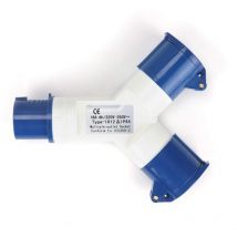 Trintion 2 Way Splitter 16A Electric Mains Hook Up 20.3 x 18.5cm Lead Adaptor Industrial Plug for Caravans Motorhomes