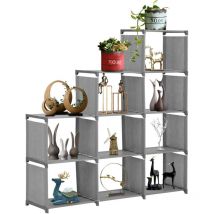 Trintion Bookcase, 9 Cube Storage Unit Bookshelf, Under Stairs Storage, Multi-Use Cube Storage Organiser for Living Room Bedroom Books Toys Clothes