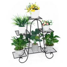 Trintion Metall Blumentreppe Blumenständer 6 Ebenen Pflanzenständer Garten Regal Blumenregals Für Dekoständer Pflanzenständer