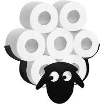 Trintion Sheep Toilet Roll Holder, Black Toilet Roll Holder Wall Mounted for Bathroom Metal Toilet Roll Storage Holds Up To 7 Rolls Toilet Paper