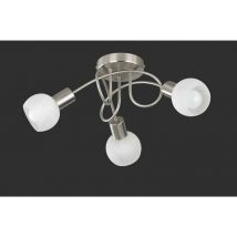 Trio - Antibes Modern 3 Light Multi Arm Semi Flush Ceiling Lamp Nickel Matt