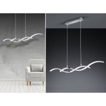 Defibrico - led Pendelleuchte cody geschwungene Form Aluminium Chrom, 92cm breit