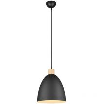Reality - Trio Jagger Modern 25cm Dome Pendant Ceiling Light Black Matt
