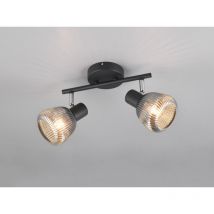 Deckenstrahler Tarifa 2-flammig Mit Glasschirmen Chrom Bedampft, Breite 29cm